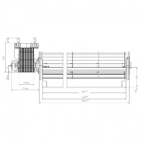 Ventola tangenziale EBM QLN65/0030A43-3038LH-68 Motore Sinistro
