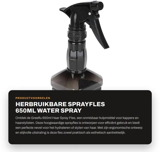 Spray per Capelli in Fles di 650ml - Flessi Spray - Flessi Spray Vuoti - Progettazione Ergonomica - Aspiratore di Nebbia Fine - Materiale Duraturo