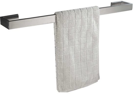 Supporto per asciugamano - Acciaio inossidabile - 1 pezzo - Argento sbalzato - 60 cm