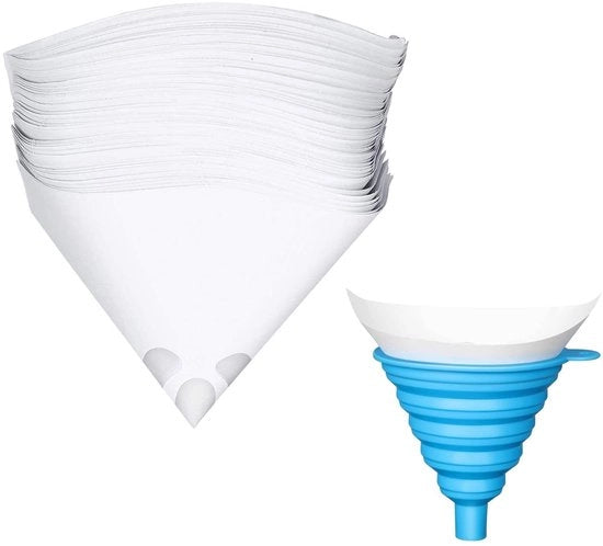 Accessori per vernice - Conico - Filtro di carta - 50 pezzi - Filtro nylon - Sacchetto per vernice in silicone pieghevole - Accessori per vernice - Per stampa a trasferimento su acqua - Filtro per vernice