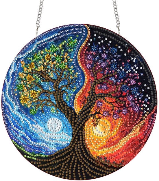 Kit di arte con diamanti a doppia faccia su tavola acrilica 20 x 20 cm - supporto da parete a luce naturale - arte fai da te stesso con cristalli - decorazione per la casa - ideale per l'uso domestico - dipinto con diamanti
