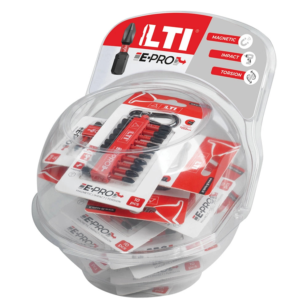 ESPOSITORE DA BANCO INSERTI CON MOSCHETTONE 'E-PRO' 12 confezioni di inserti incluse  - LTI