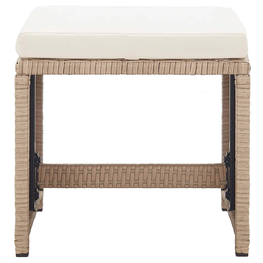 Set da Pranzo da Giardino 17 pz con Cuscini in Polyrattan Beige 46429