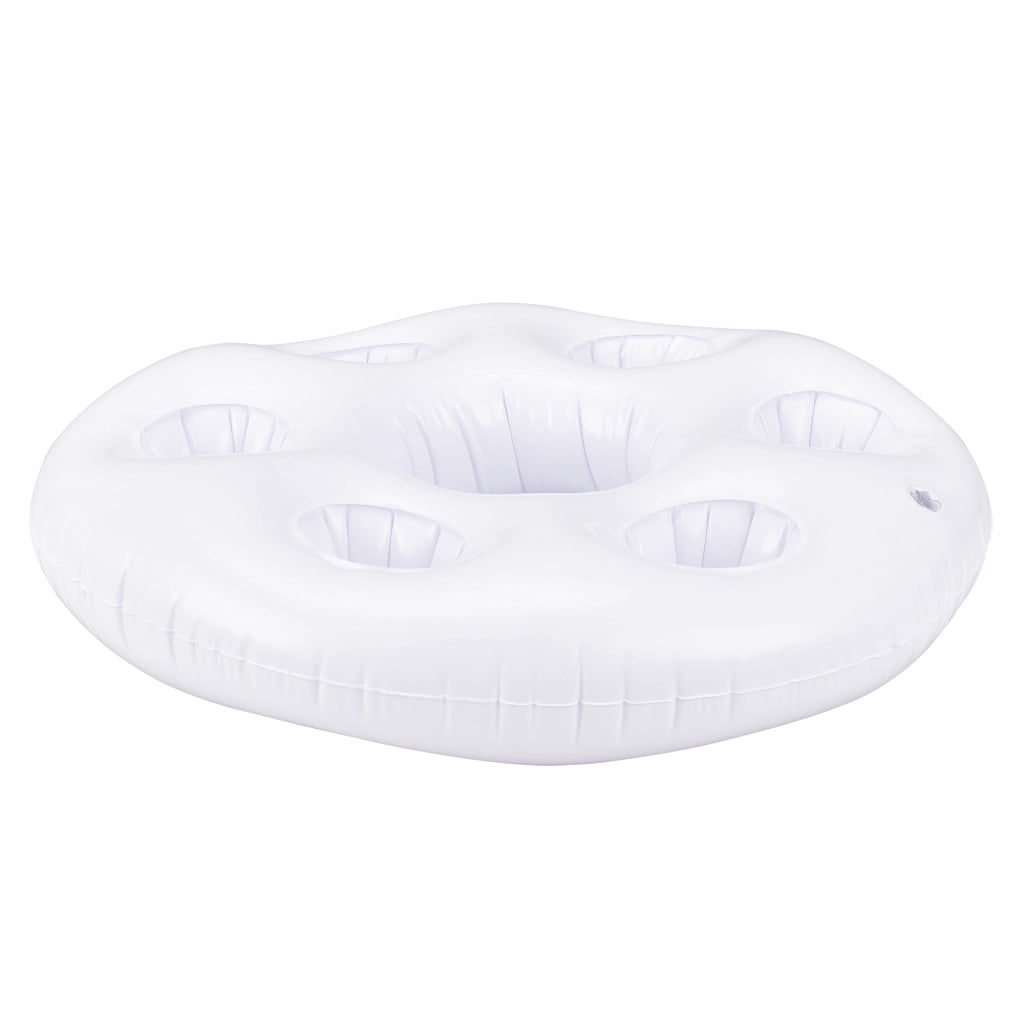 Portabevande Galleggiante per Piscina Supporto Gonfiabile per Drink Ø60 cm Bianco casa.pro