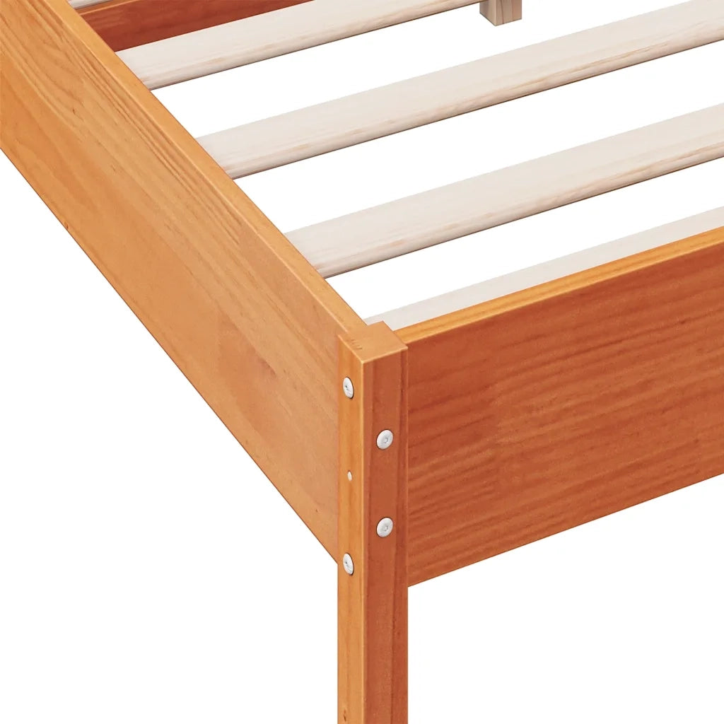 Letto matrimoniale | Letto per adulti | Letto senza Materasso Marrone Cera 120x190 cm in Legno di Pino