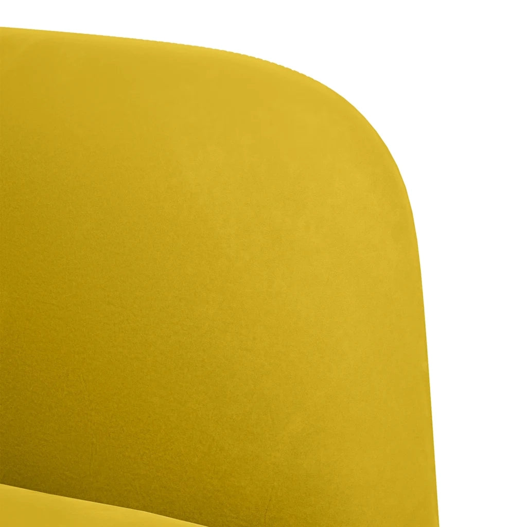 Divano Sedia con Braccioli Giallo 54 cm in Velluto 4100584