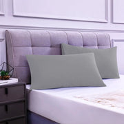 Set di 2 copri cuscino, 100% cotone, 40 x 80 cm, 2 pezzi, copri cuscino premium super soffice in jersey Moonlightgrey - grigio