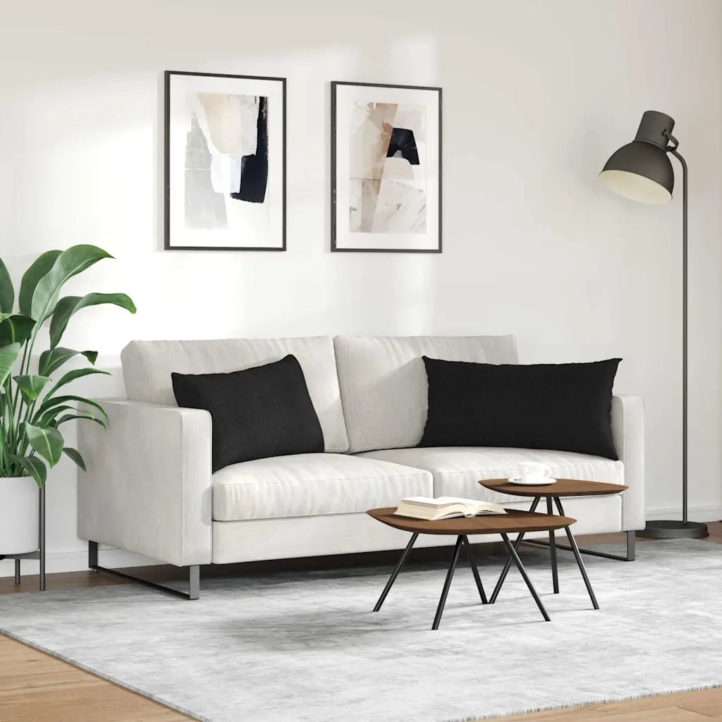 Cuscini da Divano 2 pcs Nero 80 x 40 cm Tessuto 42013698