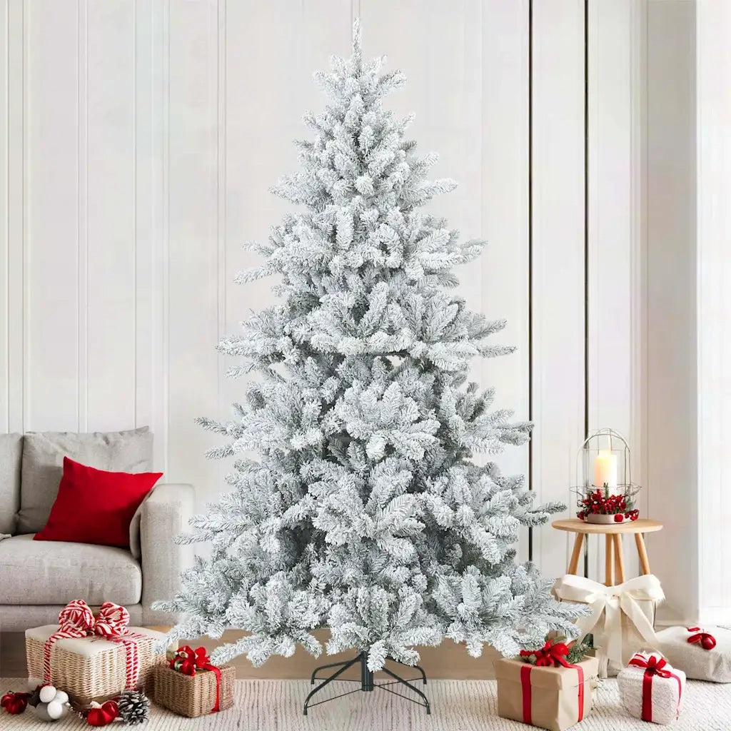 Albero di Natale Artificiale Snodato Foderato di Neve Bianco 42019329