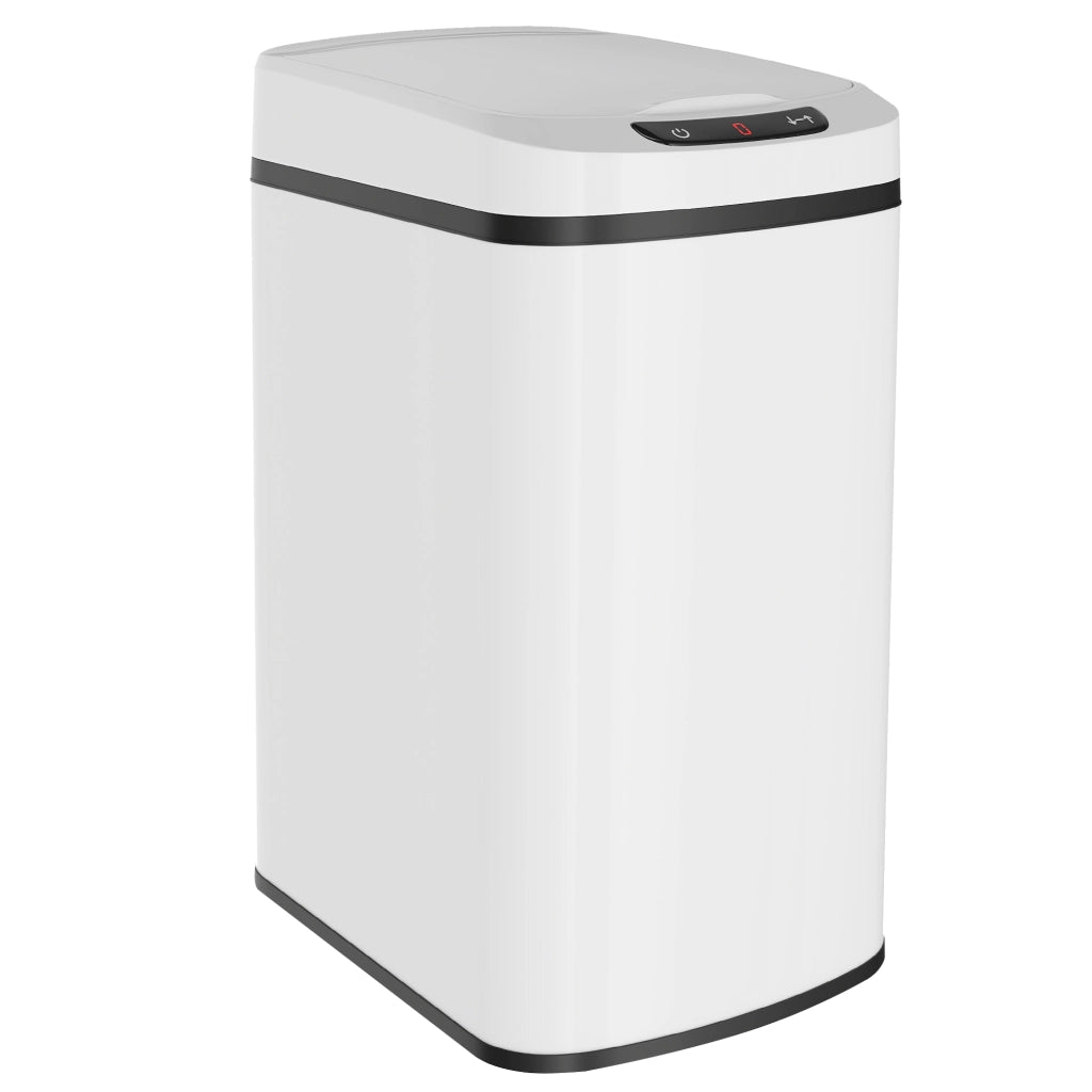 Cestino Rifiuti da 12L a Infrarossi con Secchio Rimovibile, in Acciaio Inox, ABS e PP, 28x22x41 cm, Bianco