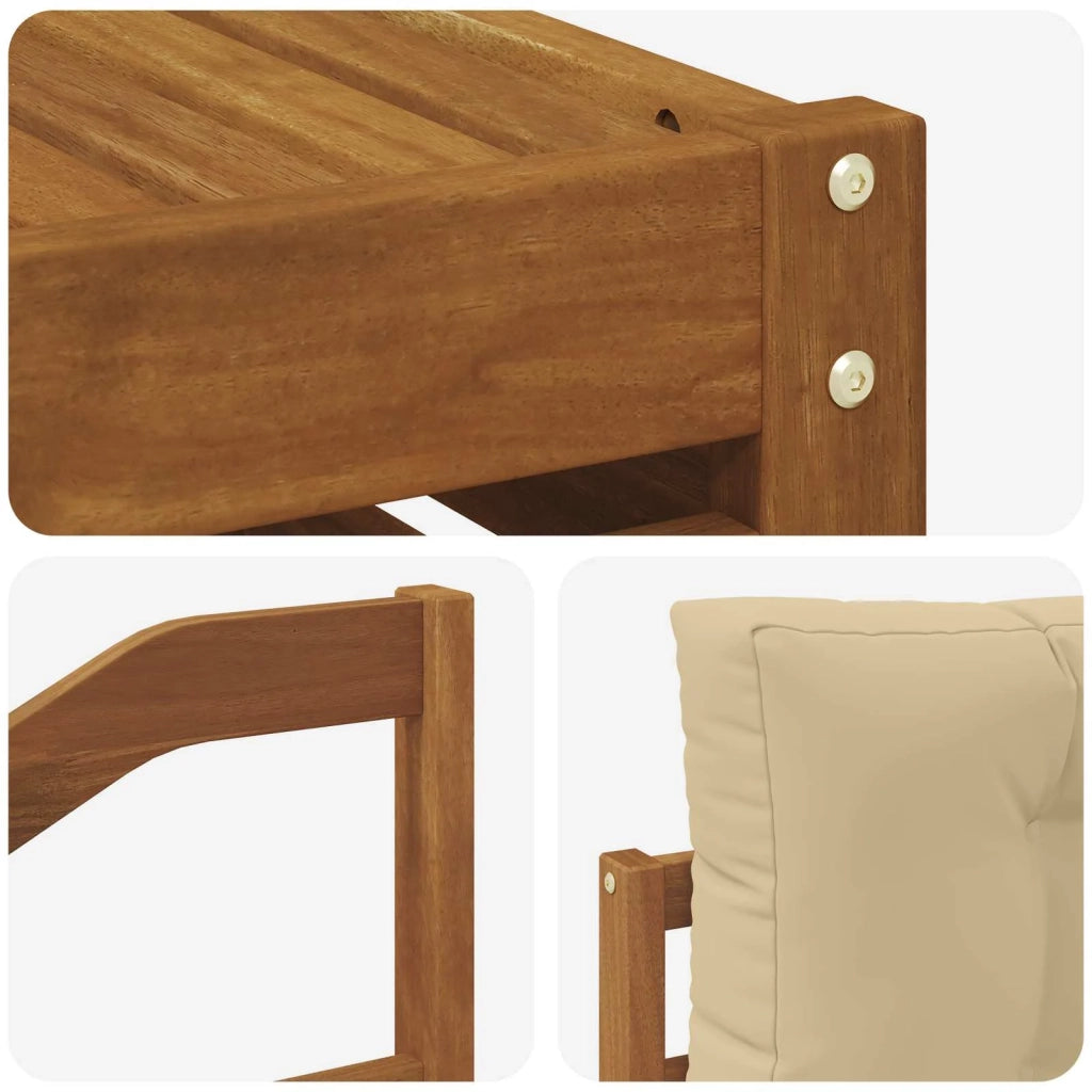Set di divani da esterno con cuscino 7 pcs Naturale e Beige 3373078
