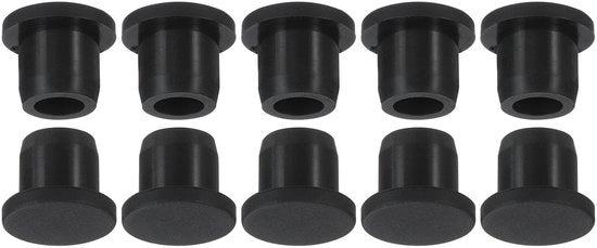 Stoppero a fori con materiali flessibili in silicone - diametro 10-11 mm - colore nero - 10 pezzi - duraturo