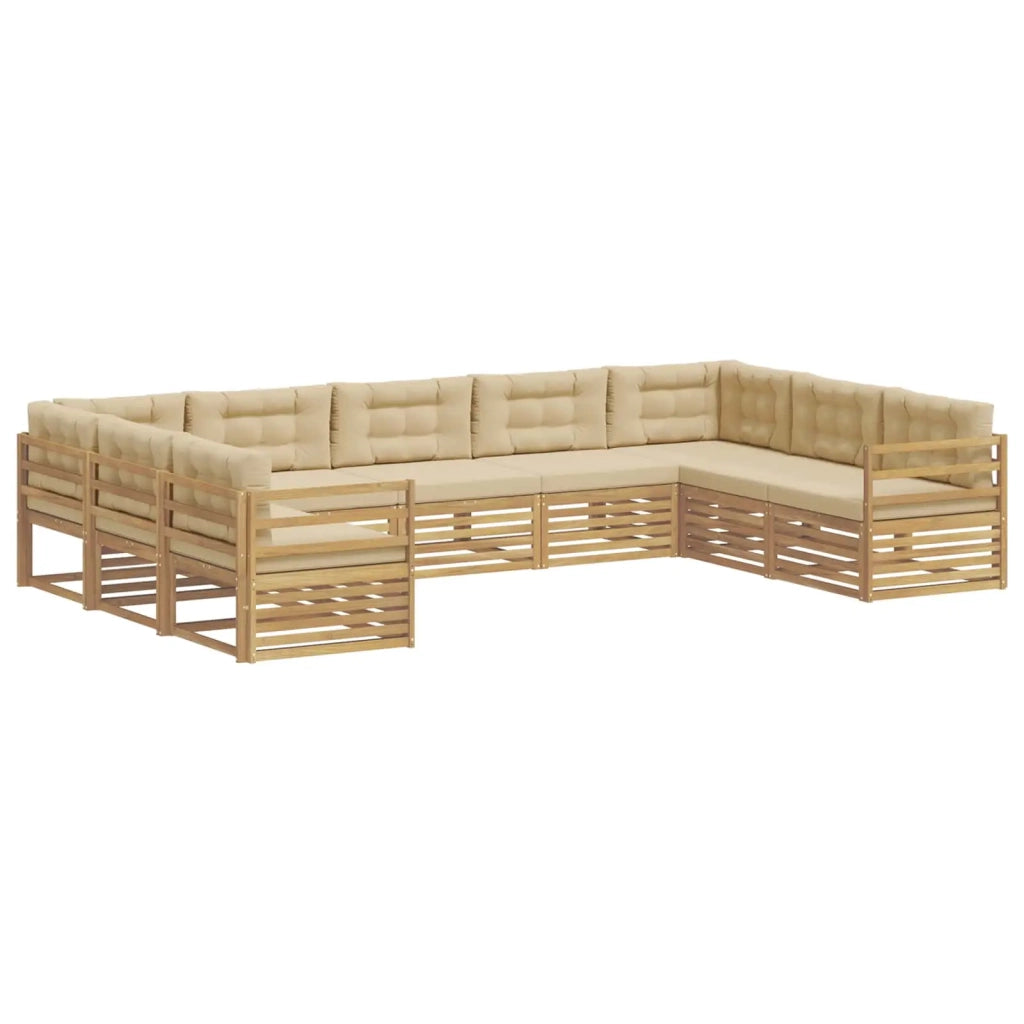 Set di divani da esterno 9 pcs Bianco e Beige 3391138