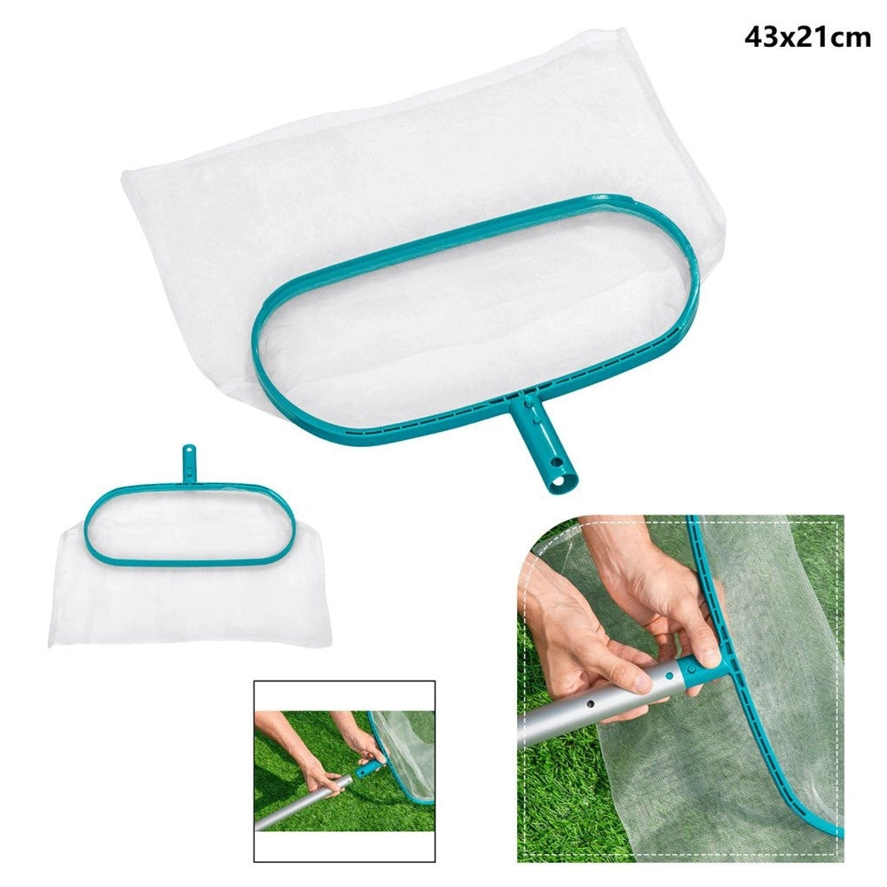 Trade Shop - Retino Di Superficie A Sacco In Poliestere Per Pulizia Piscina Da 43x21 Cm 58278 -