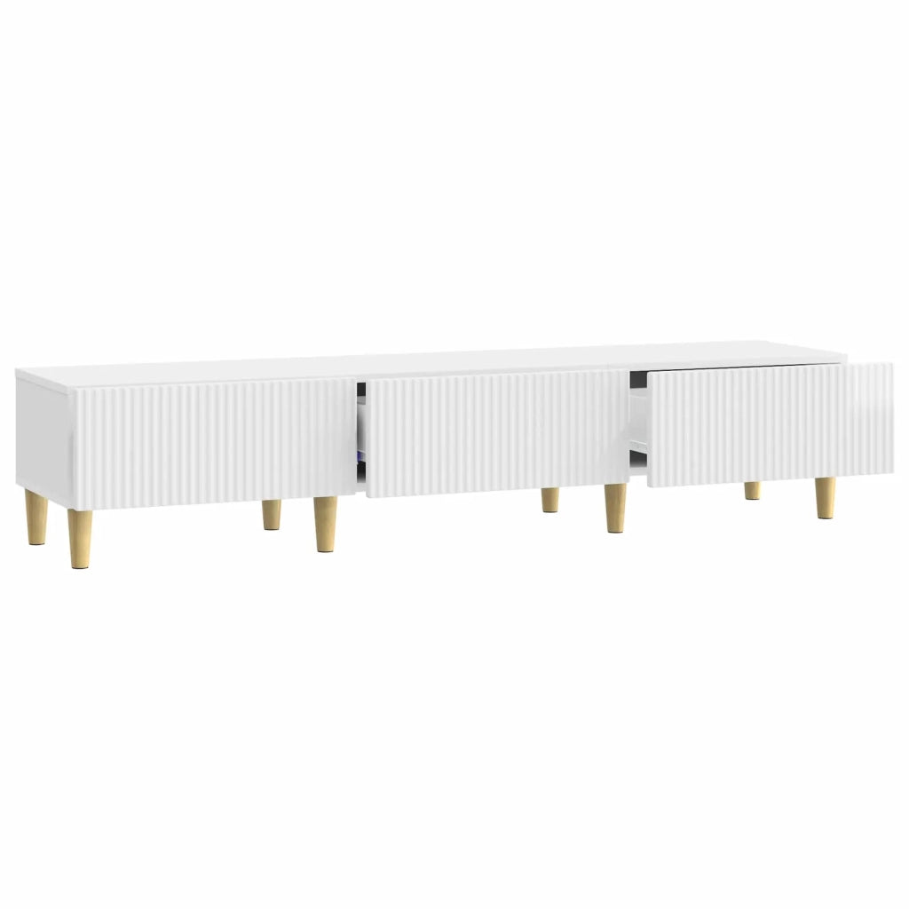 Mobile TV | Armadietto TV | Mobile Porta TV Bianco Lucido 147 x 34,5 x 30 cm Legno ingegnerizzato
