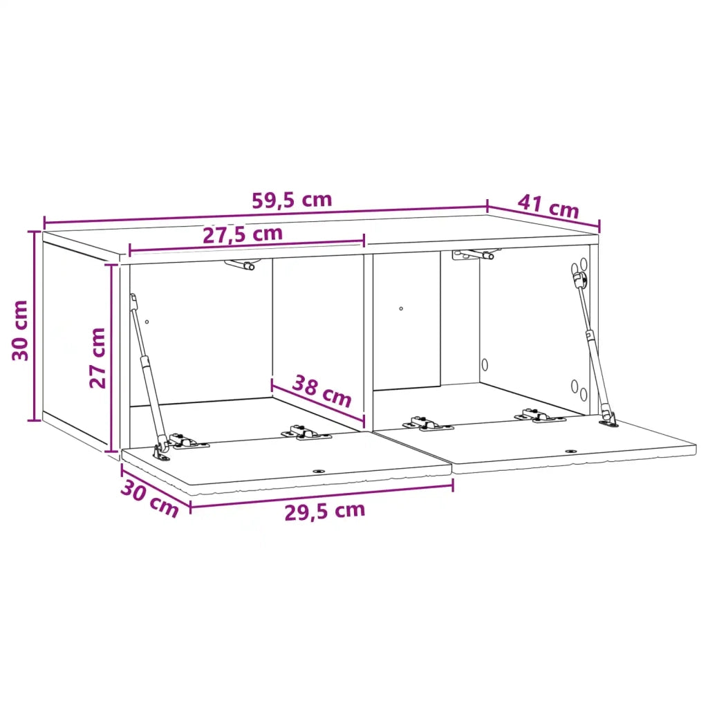 Mobile TV da Muro | Armadietto TV | Mobile Porta TV 59,5 x 41 x 30 cm Nero