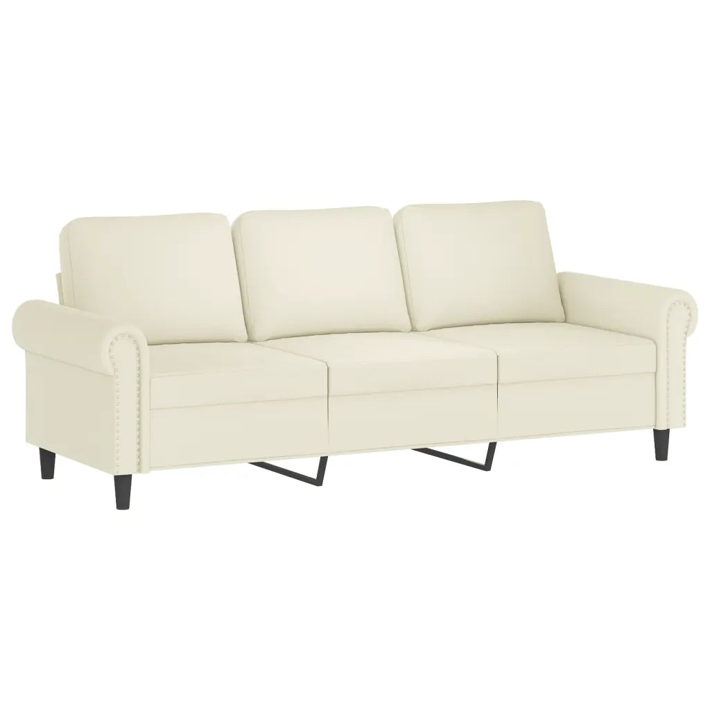 Set di Divani 2 pz con Cuscini Crema in Velluto 3202258