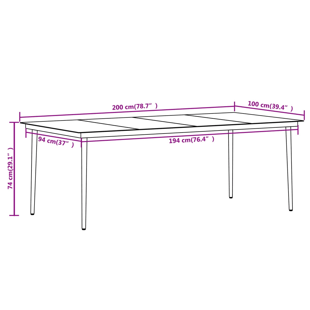 Set da Pranzo da Giardino con Cuscini 7 pz Polyrattan e Vetro 3099791