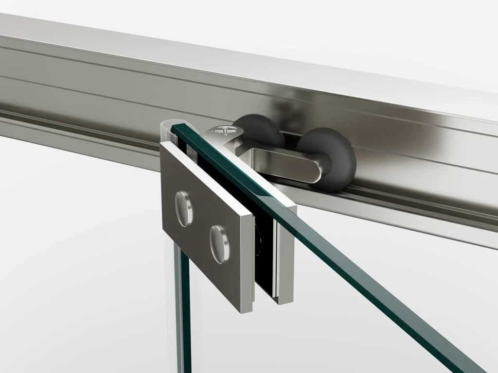 Box doccia angolare SPAZIO fisso 50 + porta 75 + laterale fisso 125x80 cm (120.5-123/76.5-79) nero opaco