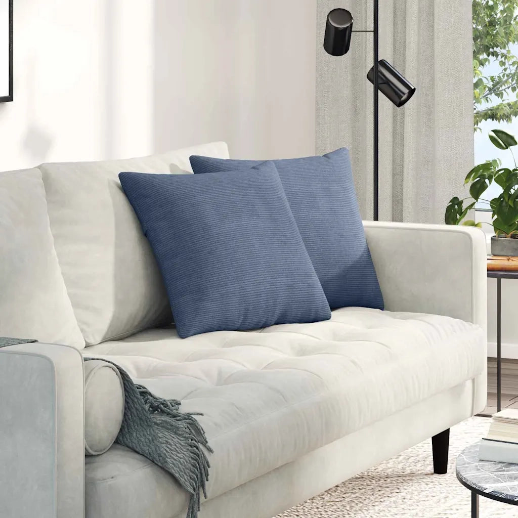 Cuscini da Divano 2 pcs Blu 45 x 45 cm Tessuto in Cords 42013949