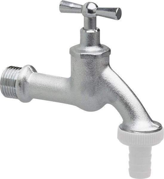 Aftapkraan 1/2 pollice in messingspessato con alta qualità inclusa connessura di tubo - Ideale per serbatoi di pioggia - FLOR92590