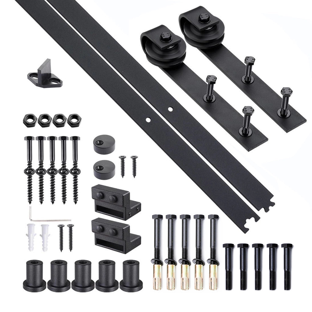 Kit per ante scorrevoli ¨C Minimal ¨C acciaio marrone scuro