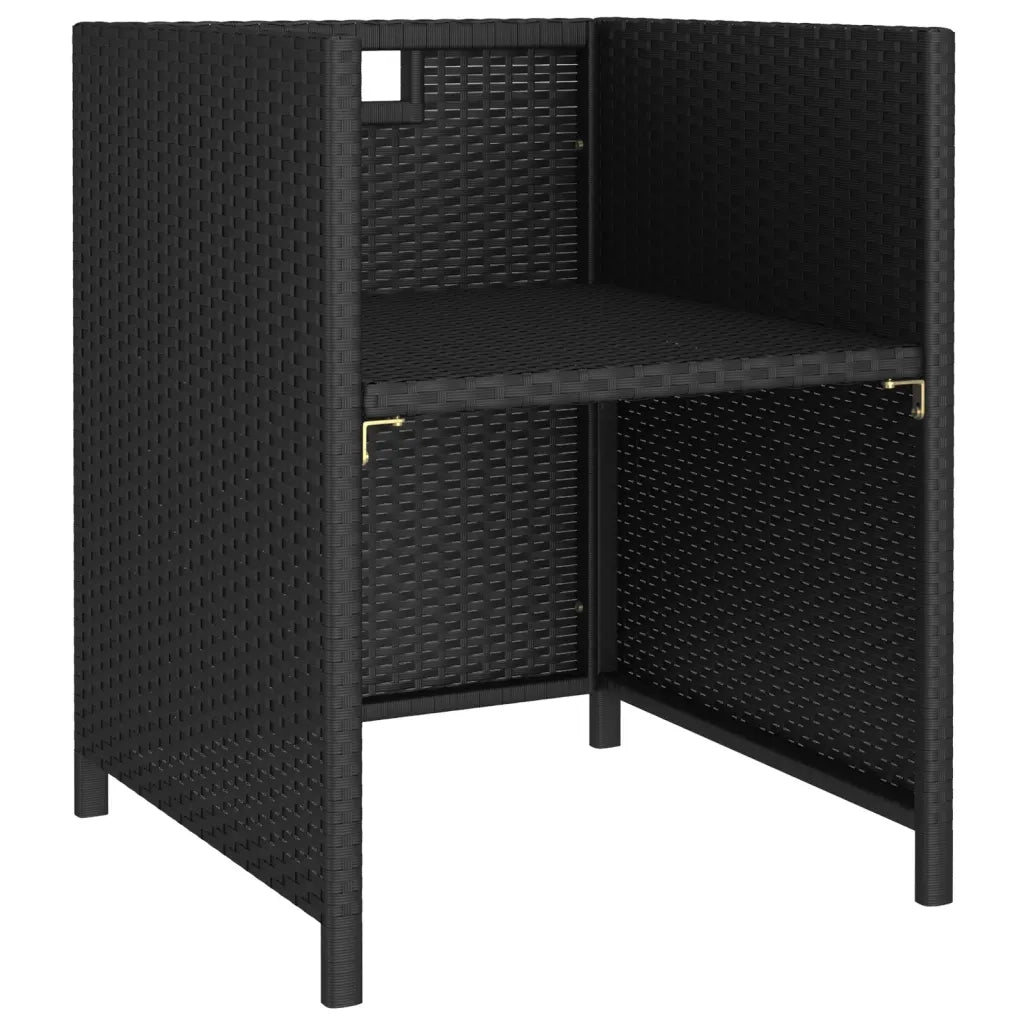 Set da Pranzo per Esterni 6 pz con Cuscini in Polyrattan Nero 43903