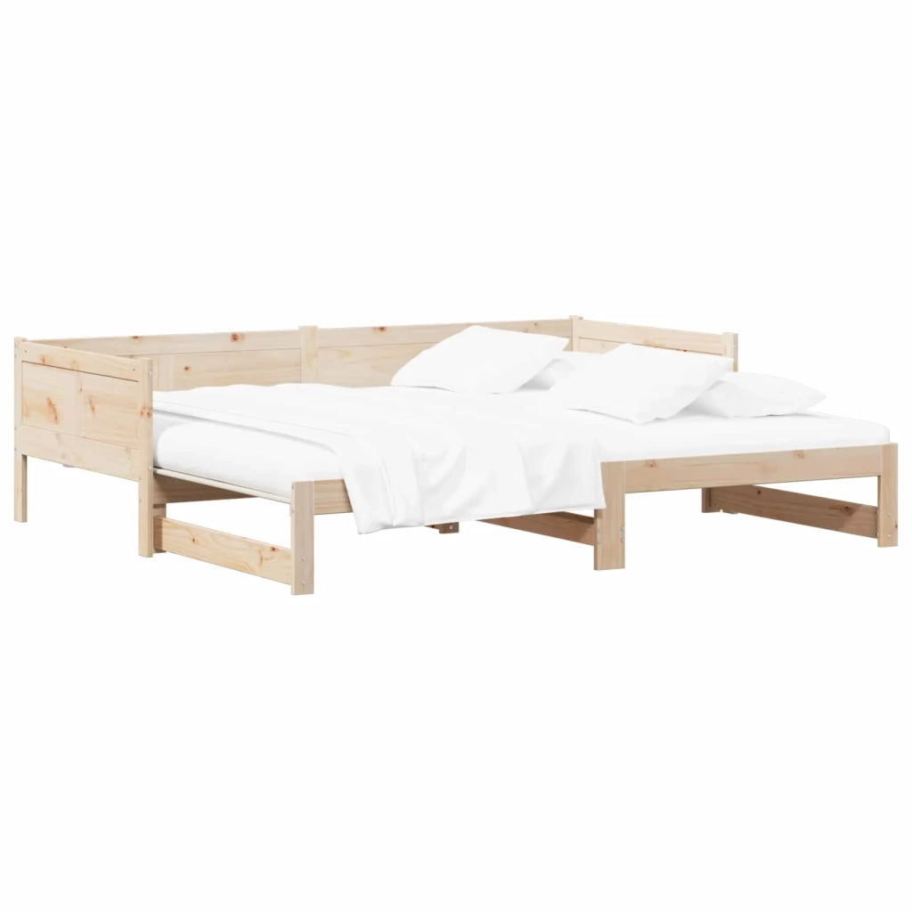 Letto matrimoniale | Letto per adulti | Letto Giorno Estraibile Naturale 180 x 200 cm Pino massello