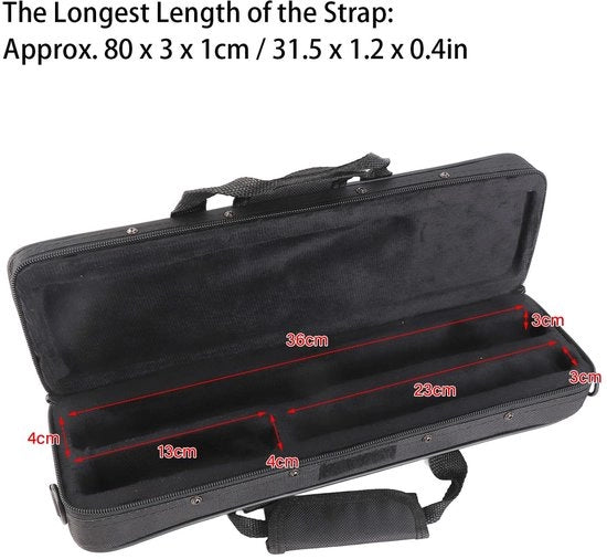 Borsa per flauto traverso con guaina rigida - 39x12x7cm - Tasca per flauto con cinturino regolabile - Pochette per flauto con tessuto Oxford duraturo