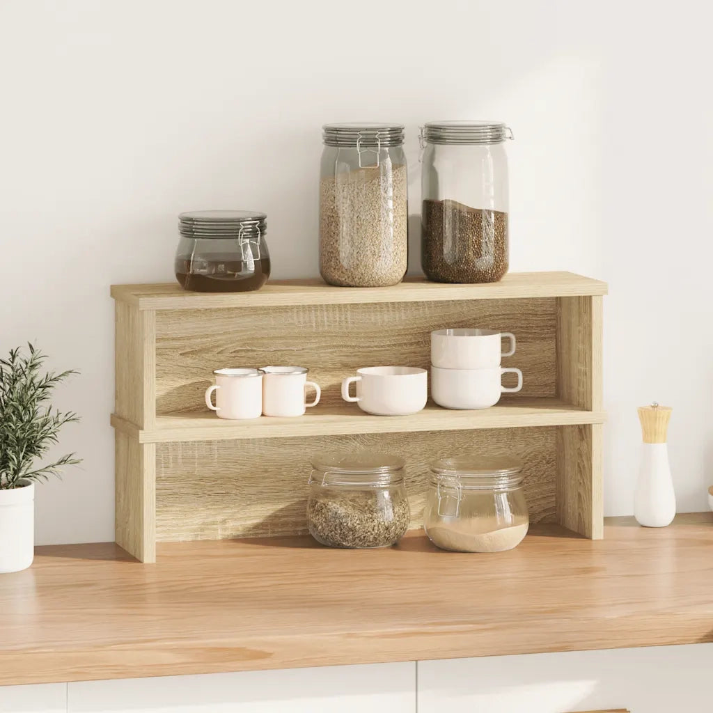 Mensola da cucina-Scaffali da Cucina Impilabili 2 pz Rovere Sonoma 50x15x16 cm