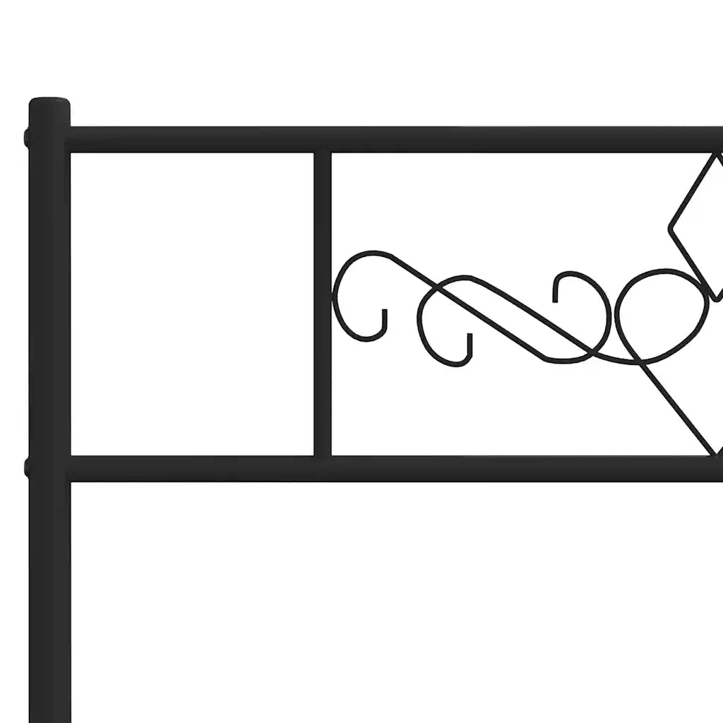 Giroletto con Testiera Metallo Nero 100x200 cm 355262