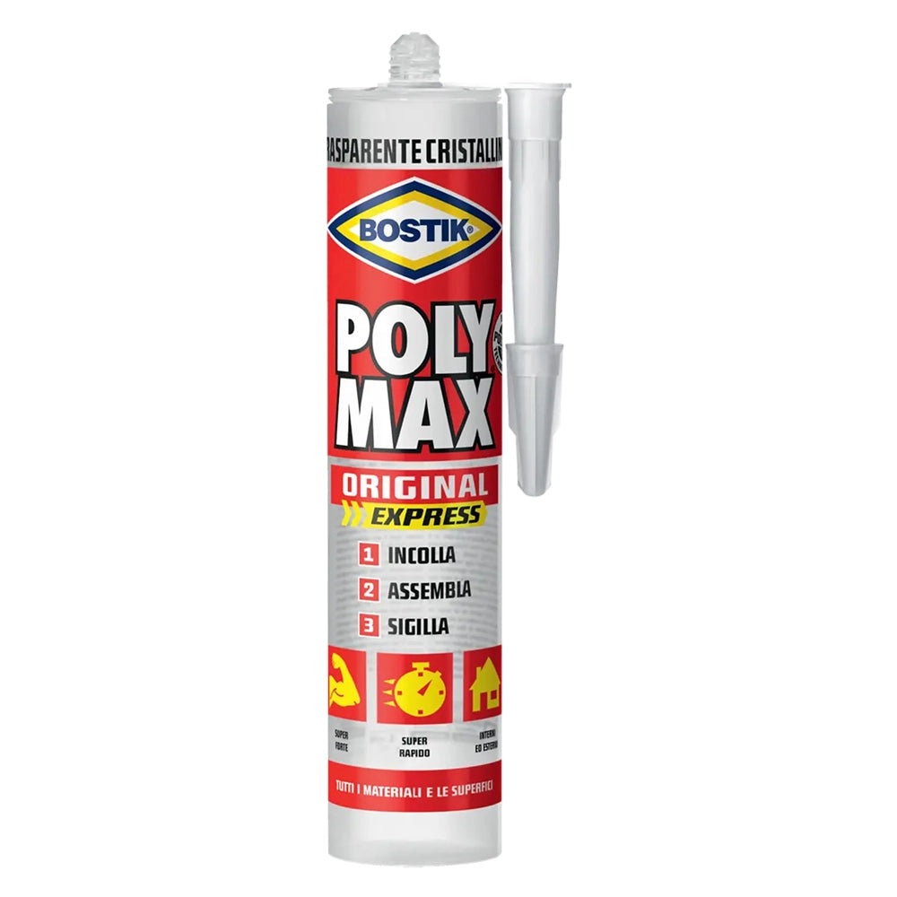 12pz adesivo sigillante universale 'poly max' cristal e gr. 115 (clip strip) cod:ferx.9120054nlm