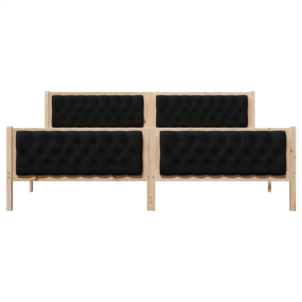 Struttura del letto Nero 200 x 200 cm Pino massello 3394270