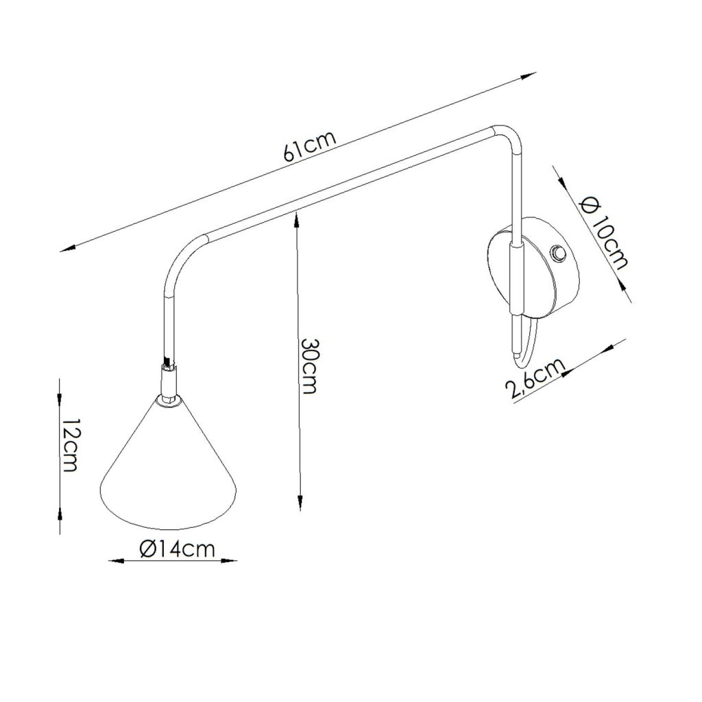 Applique NOX 1 bianco con interruttore