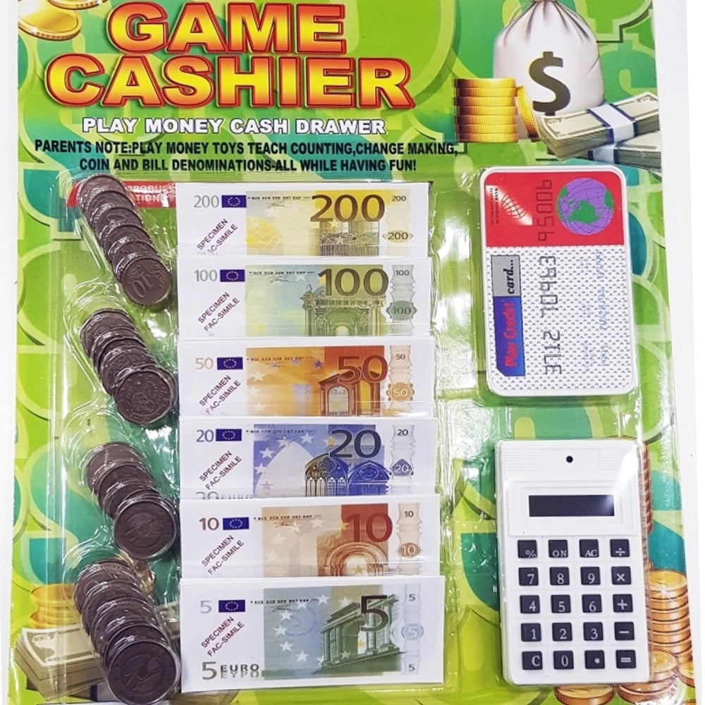 Trade Shop - Contanti Finti Carta Credito Cashier Lettore Soldi Monete Banconote Euro Gioco -