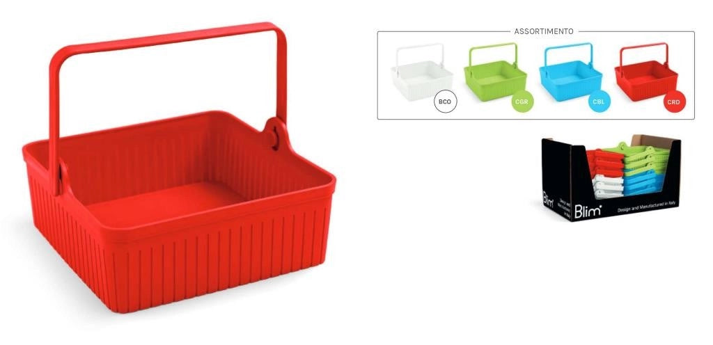 1 Pezzo Cestino Multiuso con Manico My Home 21 x 20,3 x 9,4 cm 4 Colori