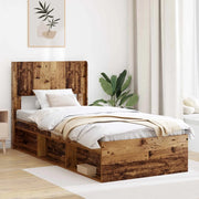 Struttura del letto con stoccaggio e testata Legno antico 3414273