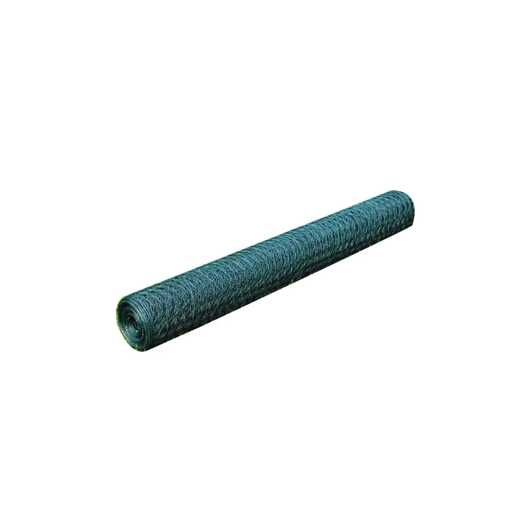 Recinzione da Giardino | Recinzione in Rete per Pollaio Rivestita in PVC 25x0,75 m Verde