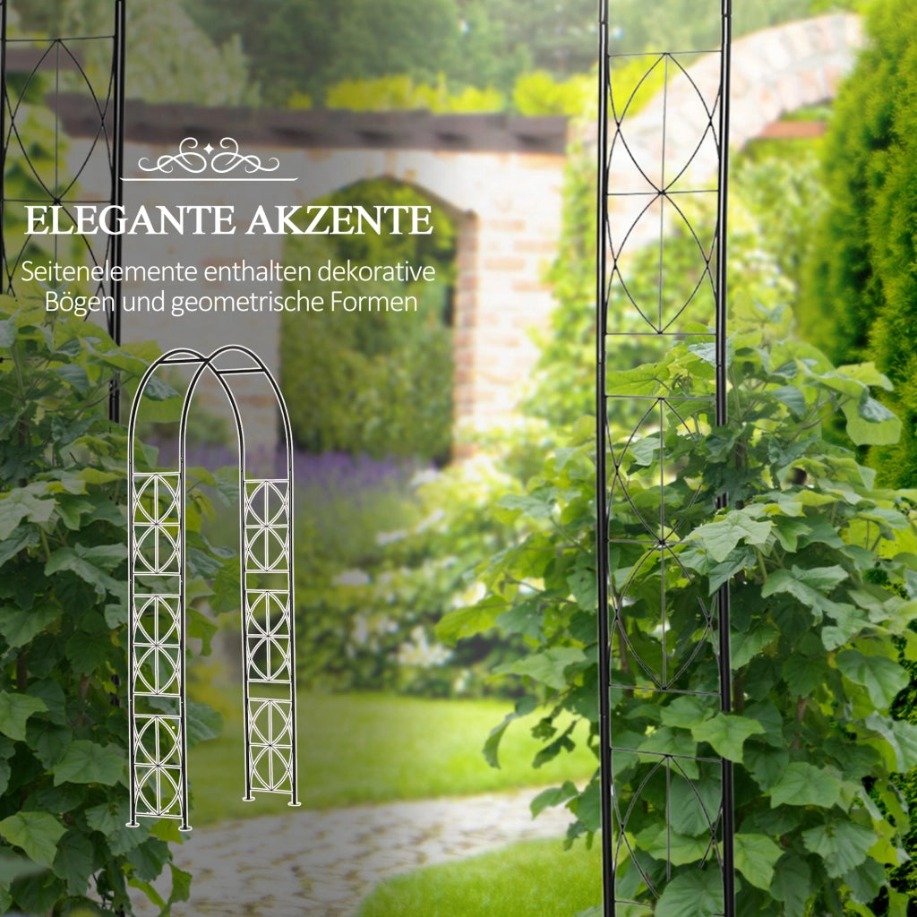 Arco Rampicante per Giardino ¨C Xylo ¨C Metallo Nero 114x30x230cm