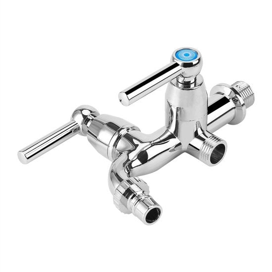 Rubinetto a Doppio Livello con Miscelatore - Bicchiere Multifunzione - Finestra in Acciaio Inox - Adatto per Vasca da Bagno e Doccia - Uscita d'Acqua Doppia Facile da Utilizzare
