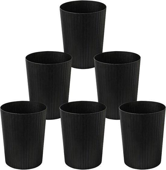 Set di Contenitori per Rifiuti - 6 Pezzi - Nero - 7.2L