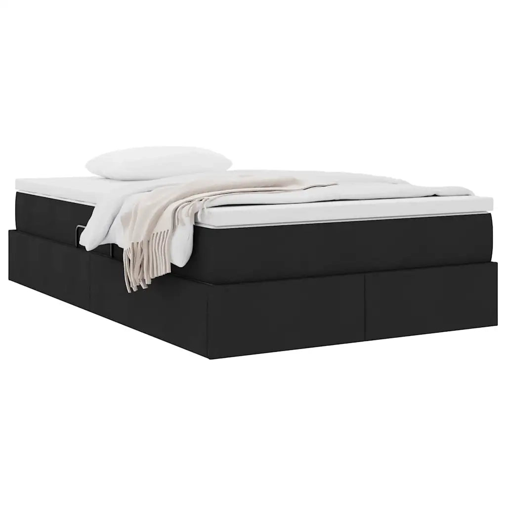 Letto con contenitore e materasso Nero 120 x 200 cm Poliestere