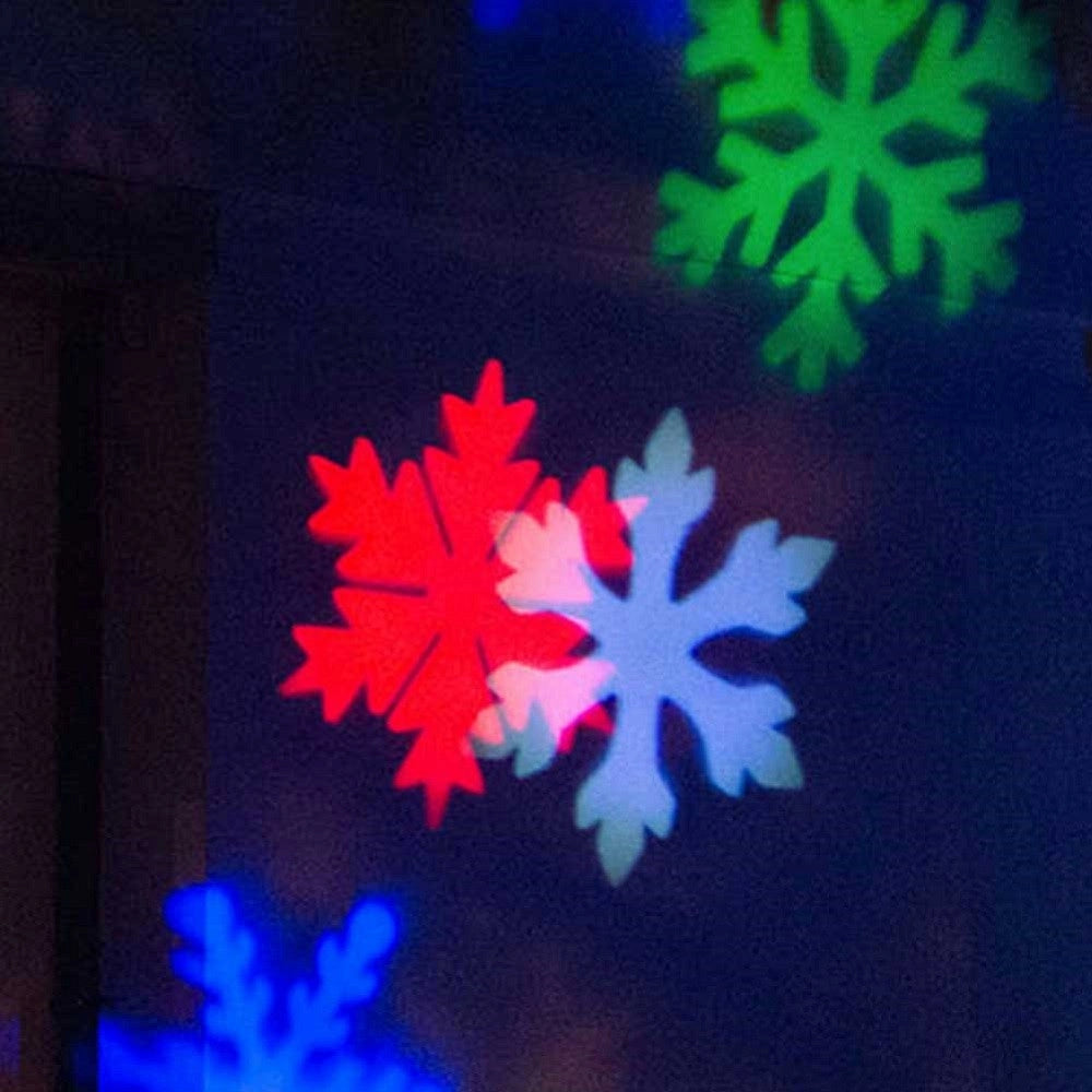 Trade Shop - Proiettore Laser Led Rgb Natale Esterno Giochi Luce Fiocchi Di Neve Multicolore -