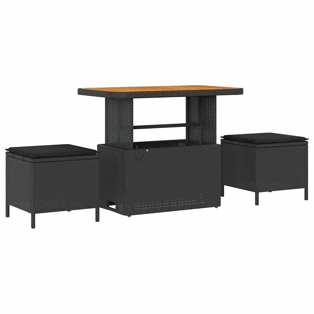 Set Divano da Giardino con cuscino 13 pcs Nero polyrattan 3362714