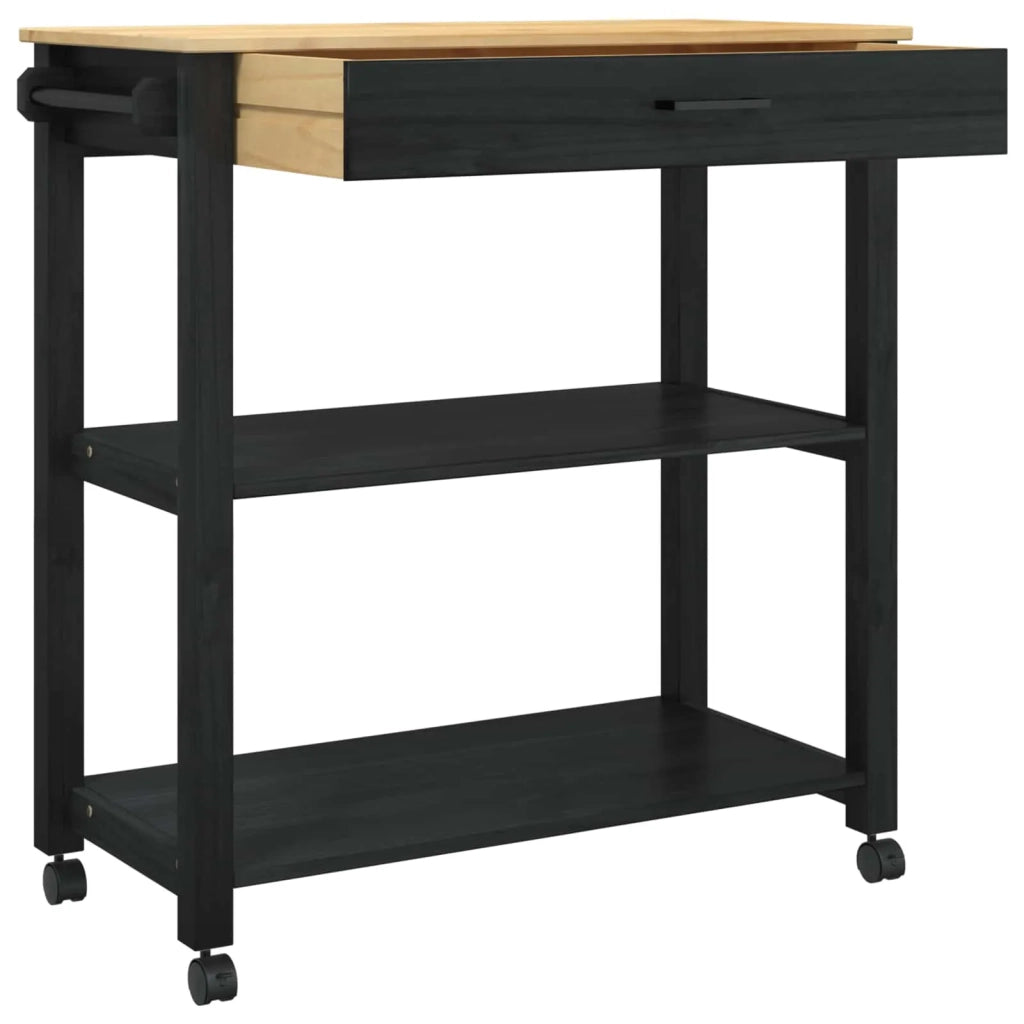 Carrello da Cucina MONZA Nero 84 x 40 x 88,5 cm