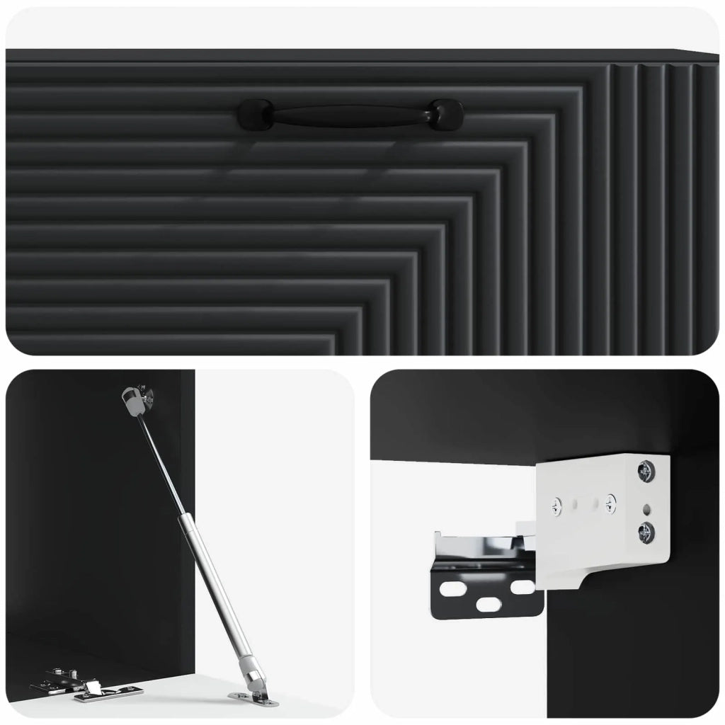 Mobile TV da Muro Montaggio a Parete | Armadietto TV | Mobile Porta TV Nero 98 x 41 x 30 cm