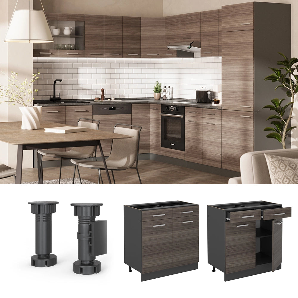 Vicco Mobiletto base per cucina Grigio nobile 80 cm , PL Antracite