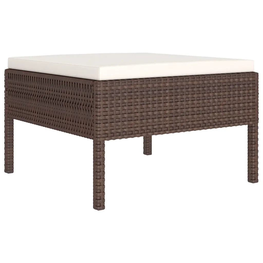 Set Divani da Giardino 6 pz con Cuscini in Polyrattan Marrone 3094371