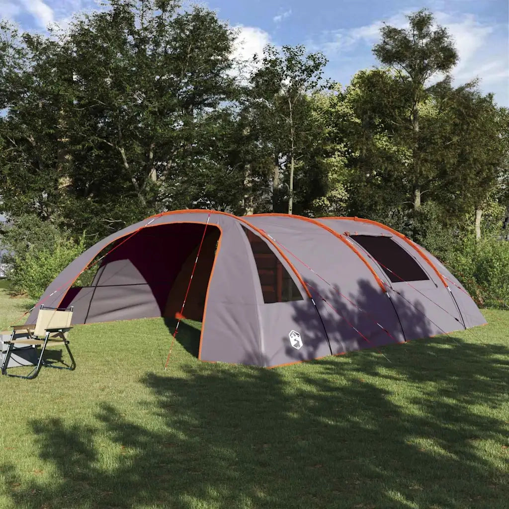 Tenda Tunnel per 6 Persone con tetto Grigio e arancione