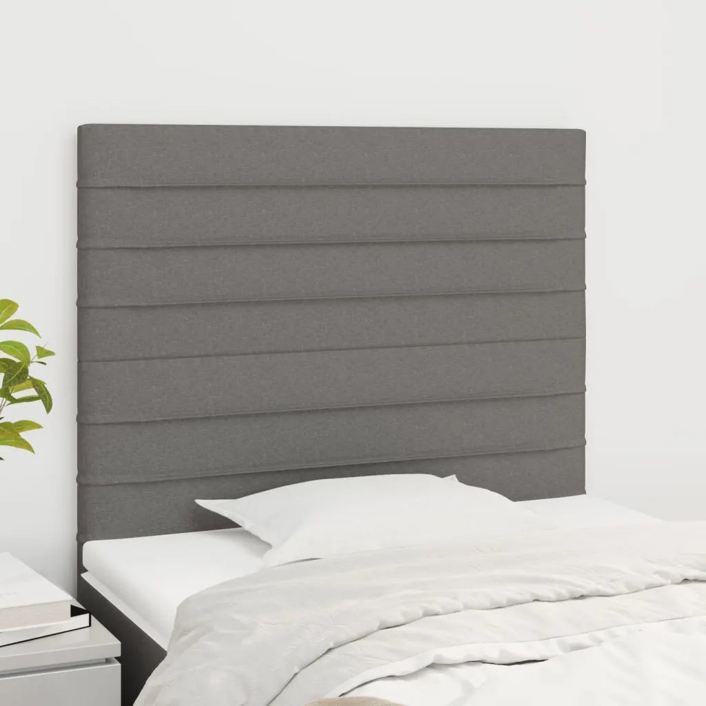 Testiera | Testata Grigio Scuro 90x5x118/128 cm Tessuto